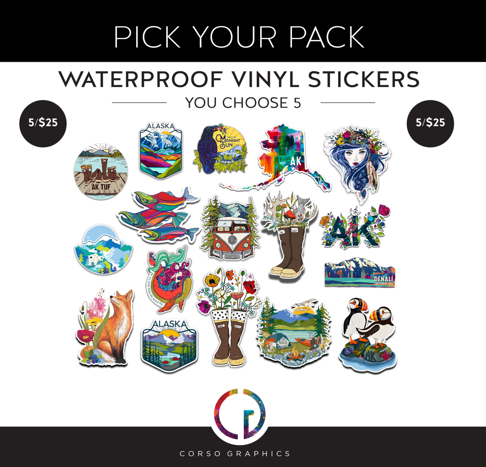 Etsy-Sticker-Pack-01 – Girdwood Forest Fair